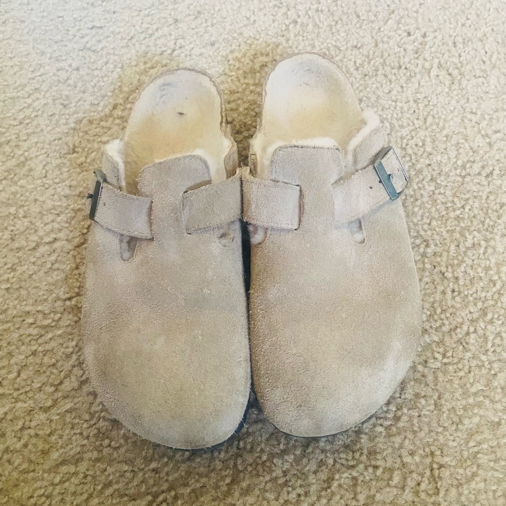 Boston Sheerling Suede Birkenstocks Taupe size 42 - Picture 2 of 6